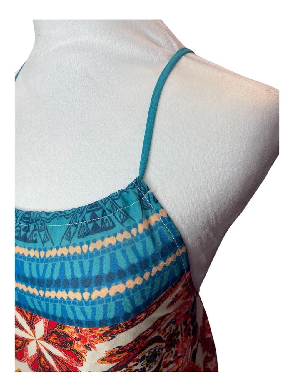 Flying Tomato Teal, Red & White Boho Maxi Dress - Picture 7 of 12